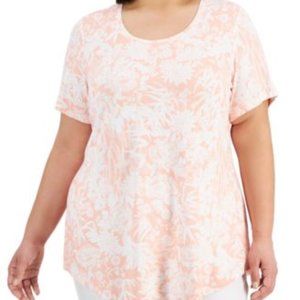 JM Collection Short Sleeve Pink Tee